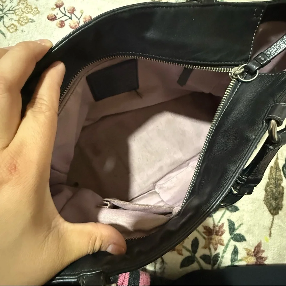 Coach east west tote shoulder Black Leather Handbag